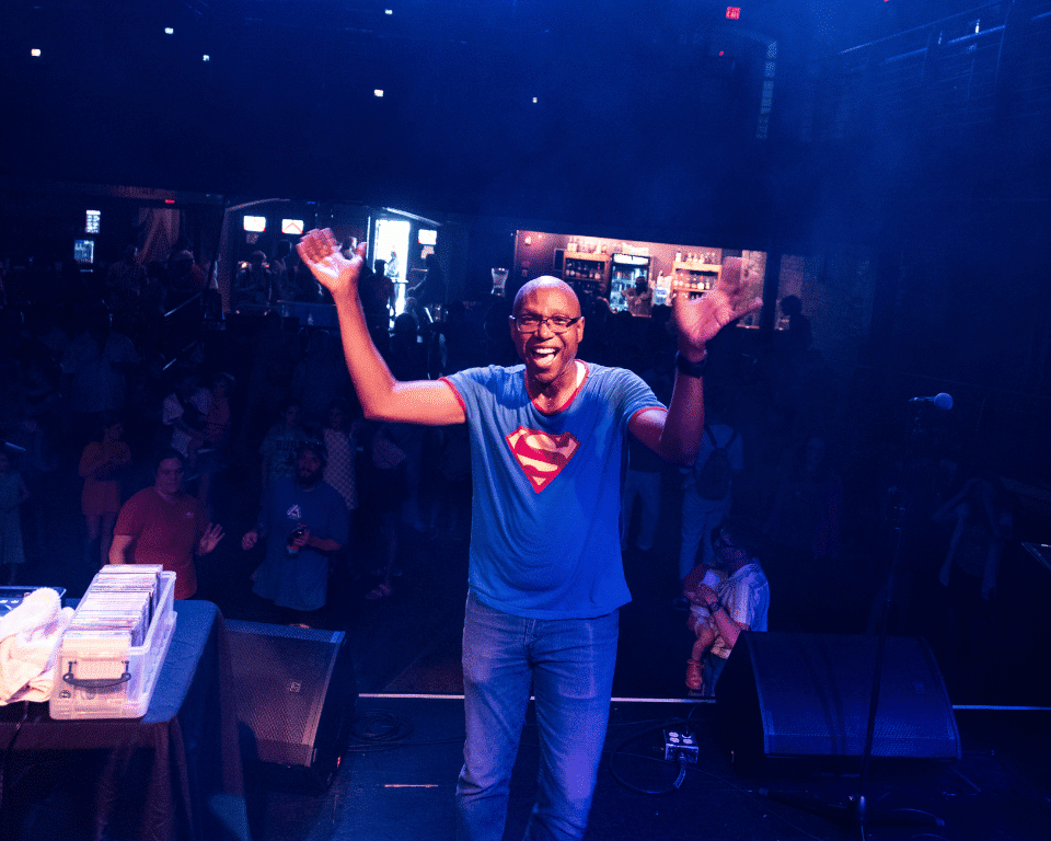 DJ Mahogany at the KidsFest Dance Party at AthFest 2024.