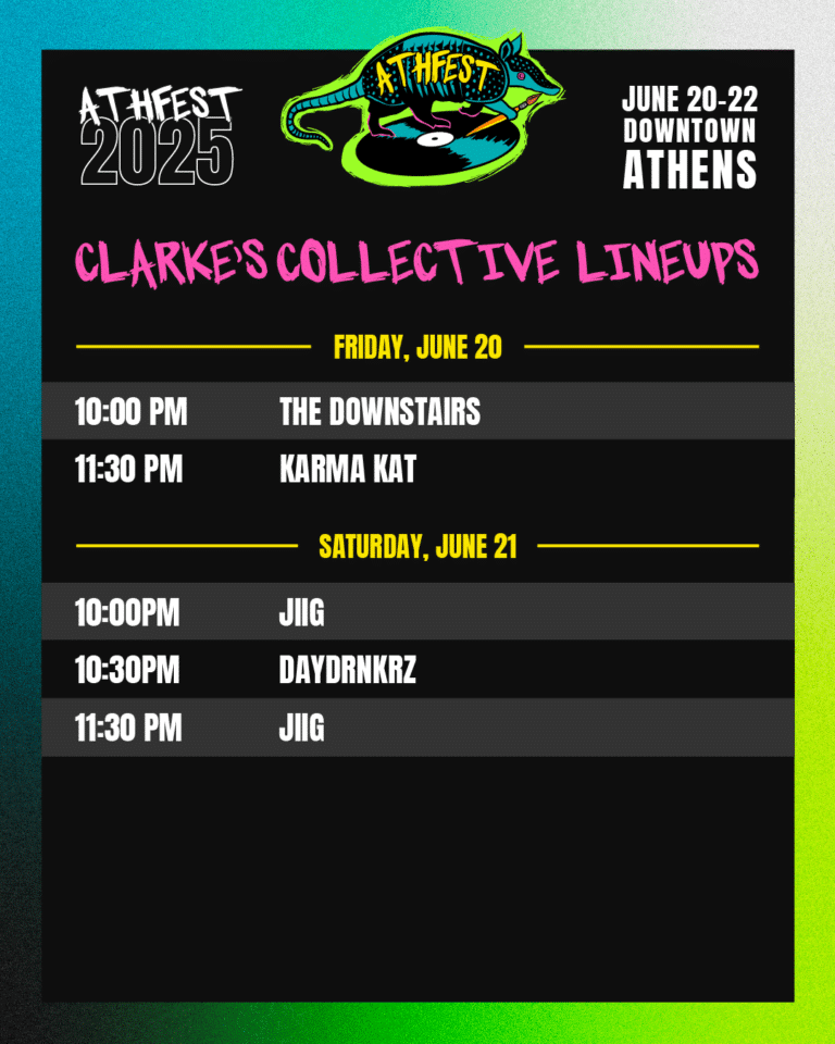 AthFest 2025 Clarke's Collective Club Crawl Lineup